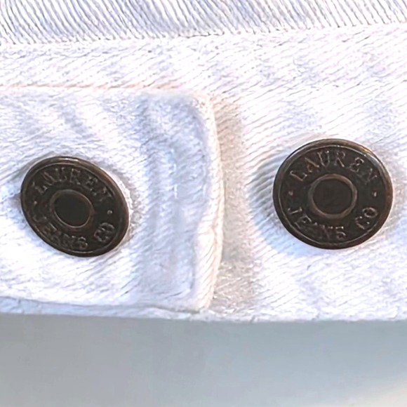 Lauren Jeans Co Ralph Lauren‎ White Denim Jacket Button Front Classic Fit Large - Picture 4 of 6
